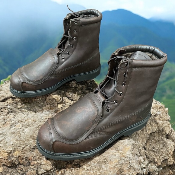 Red Wings Heavy Dark Brown Work boot Size 14 M Vibram Sole Heat Oil Resistant main image 7